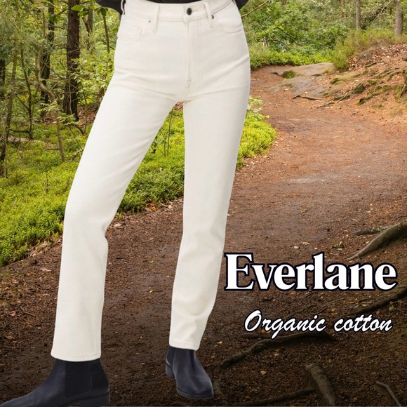 Everlane Denim - Everlane women’s ecru ivory crop cheeky jeans. 5 pocket organic cotton. 33. EUC